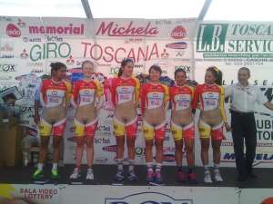 Colombian cycling team risk camel toe in flesh-coloured spandex