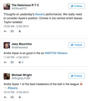 Twitter reacts to Andre Ayew.