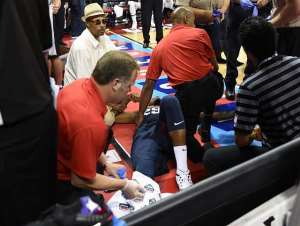 United States small forward Paul George breaks leg in intra-squad game
