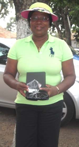 Peace Akwei with her prize