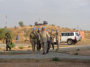 Photo Of UNMISS Force Commander Maj. Gen. Delali Johnson Sakyi Of Ghana Arriving At UNMISS Headquarters In Juba On 14 January 2013