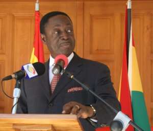 Dr Kwabena Duffuor, Minister of Finance and Economic Planning speaking at the official inauguration of the Economic and Commercial office of the Spain Embassy.
