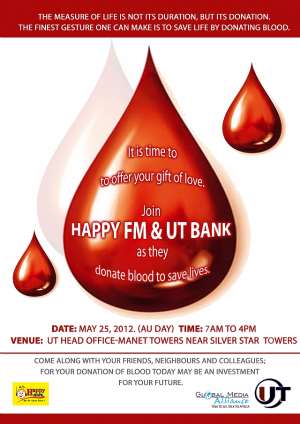 HAPPY FM AND UT BANK UNDERTAKE BLOOD DONATION EXERCISE