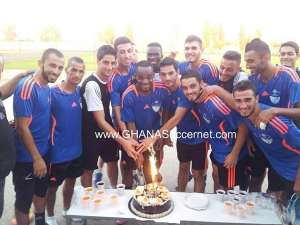 SC Tripoli hold surprise birthday party for new signing Micheal Helegbe