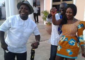 Kofi Asare Brako, aka Abatey left dancing alongside Yaw Nkrumah and his wife