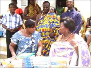 Queenmother donates books to Teshie Presec