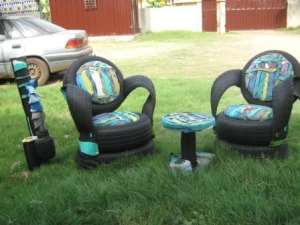 Furniture from car tyres