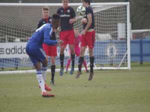 Richard Nartey taking a free-kick for Chelsea