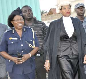 FLASHBACK: DCOP Rose Bio-Atinga and Ellen Anokye at the court when the BNI operatives stormed the court during the early part of the trial