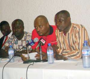 Some leading members of AFAG addressing the media