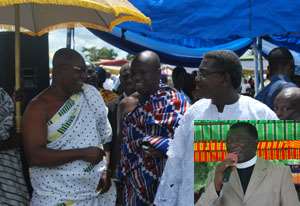 Some of the dignitaries at the celebration. INSET: Apostle Francis Ofori-Yeboah