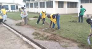 Members of the church busy working at the hospital