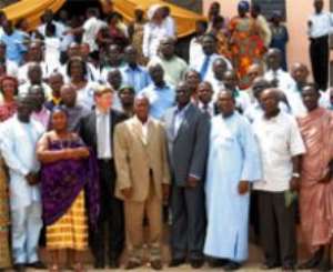 A group photograph of dignitaries at the anniversary durbar.