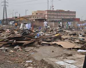 Demolished structure at circle