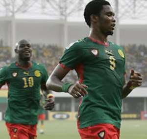Samuel Eto'o in his favorite number 9 Cameroonian jersey