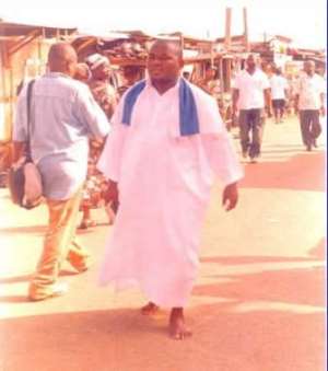 Segbene, messenger of the God of Israel -Five months Barefoot walk for Atta Mills Barack Obama in 2008