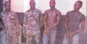 From left to right Bismark Boateng, William Taylor, Agbeko Manna and Iddrisu Attoh after their arrest