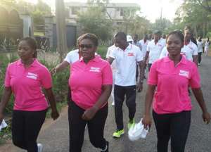 Participants during the walk