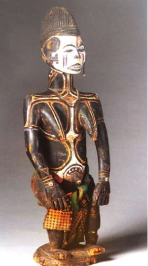 Seated female statue, Idoma, Nigeria, now in Muse du Quai Branly ,Paris, France.
