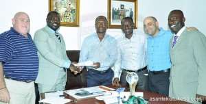 Kotoko and Superbets officials in a pose after the signing ceremony