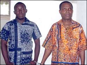 Mr Bentsil (right) and his accountant at the Cape Coast Court