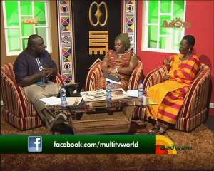 L-R: Kwadwo Asare-Bffour Acheampong host, Sadinam Tamakloe, Ursula Owusu