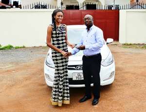 Nadia Ntanu, Ghana's 2014 Miss World rep receives official car