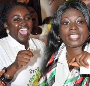 ACTION TIME! Hanna Bissiw and Barbara Asamoah file Mills nomination forms yesterday