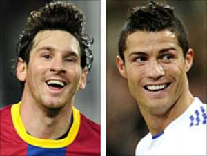 Lionel Messi left and Cristiano Ronaldo are set to play at the Emirates