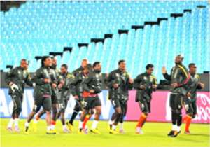 Some members of the Black Stars at trainning during the South Africa 2010 World Cup