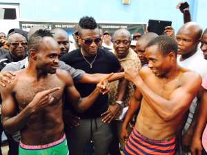Asamoah Gyan excites crowd in Baby Jet Promotions' Boxing Day bout weigh-in session
