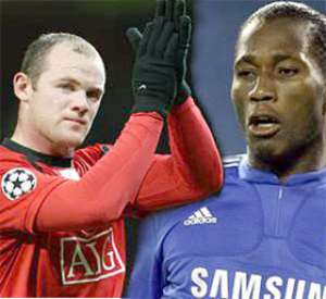 Wayne Rooney and Didier Drogba