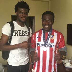 Atletico Madrid star Thomas Partey decorates dad with Champions League silver medal on Father's Day