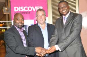 Kim Macllwaine (middle), Adewale Obaseki, Managing Director of TNS RMS Ghana (right) and Adeola Tejumola, CEO of TNS RMS in West, East and Central Africa