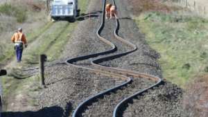 Earthquake twists railway tracks