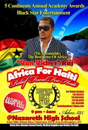 Best Actor Van Vicker  Rlief Fund for Haiti .