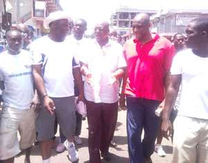 Dr Matthew Opoku Prempeh, Alhaji Suleiman Braimama, and Herbert Mensah during the walk in Kumasi last Saturday