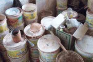 Containers full of substances for preparing