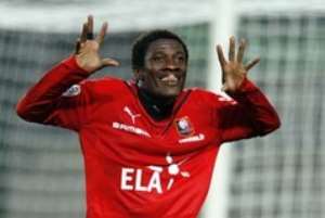 Asa Gyan celebrates after scoring