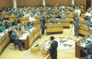 Both sides of the House listening attentively to Dr Duffuor as he delivers the 2010 Budget Statement.