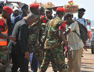 Soldiers slapping Vincent Dzatse, at the Independence Square yesterday