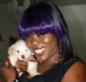 Delay and her disigner dog