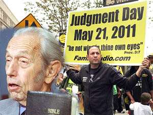 Harold Camping, the US evangelist holding a Holy Bible