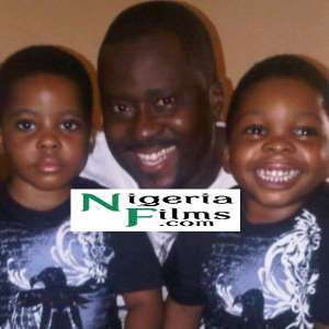 Desmond Elliot Poses With Twin Sons