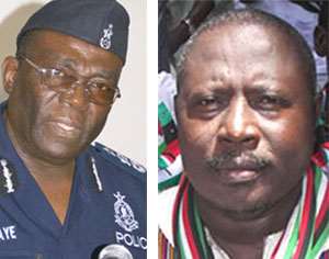 Paul Tawiah Quaye, IGP left, Mr. Martin Amidu, Minister of The Interior right