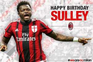 AC Milan send happy birthday message to star midfielder Sulley Muntari