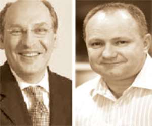 Matti Lievonen, prez and CEO, chairman of Neste Executive Board (left), Mark Cutifani, CEO, AngloGold Ashanti (right)