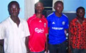 The convicts from left, Ebow Kwabena, Kofi Yeboah, Osei Prempeh and Yaw Asamoah, after their arrest.