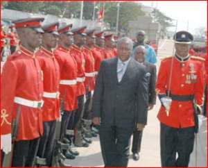 Lt. Gen. JH Smith inspecting a guard of honour