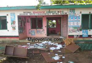 Angry youth vandalise NDC office in Abuakwa South